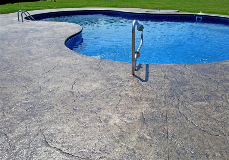 stamped concrete pool deck